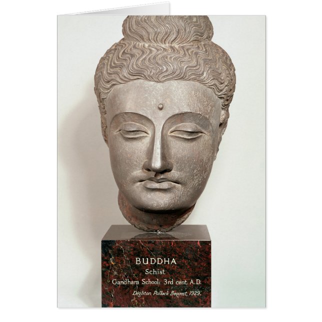 Head from a statue of the Buddha, from (Front)