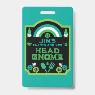 Head Garden Gnome Gardener Badge
