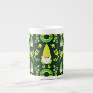 Head Garden Gnome Gardener Bone China Mug