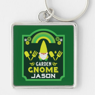 Head Garden Gnome Gardener Keychain