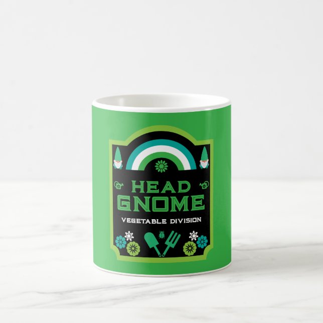 Head Garden Gnome Gardener Magic Mug (Center)