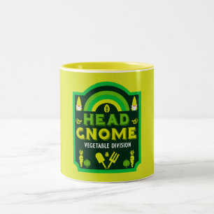 Head Garden Gnome Vegetable Garden Two-Tone Coffee Mug