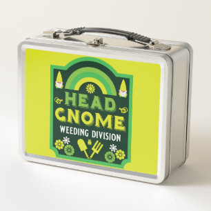 Head Garden Gnome Weeding Metal Lunch Box