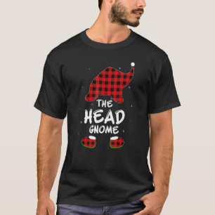 Head Gnome Buffalo Plaid Christmas Family Matching T-Shirt