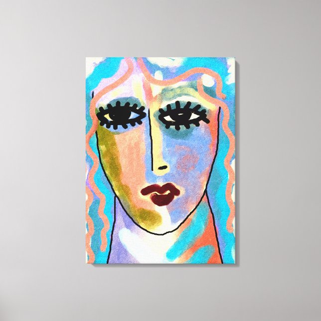 Head in the Clouds Abstract Digital Painting Canvas Print (Front)