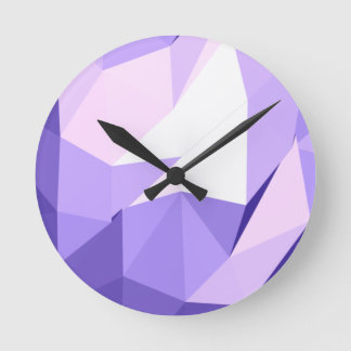 Head in the Clouds : abstract splash of purples Round Clock