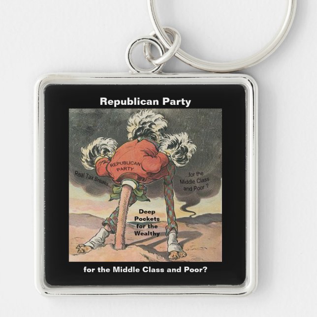 Head in the Sand Republican Party Keychain (Front)