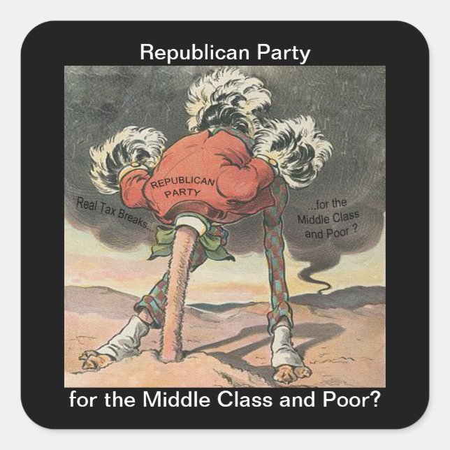 Head in the Sand Republican Party Square Sticker (Front)