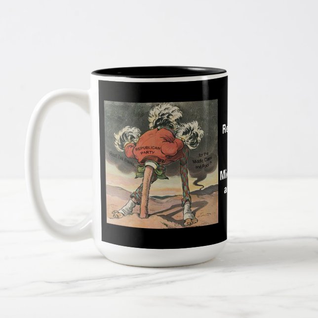 Head in the Sand Republican Party Two-Tone Coffee Mug (Left)