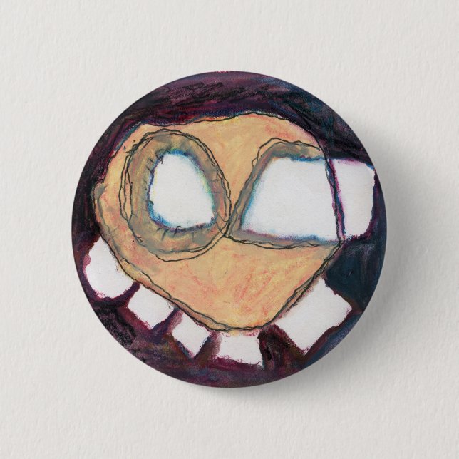 head. just a head. 2 inch round button (Front)