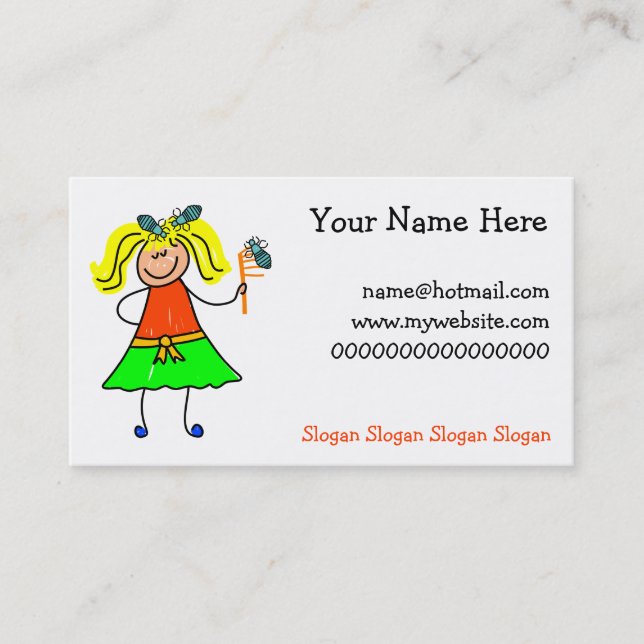 Head Lice Kid Business Card (Front)