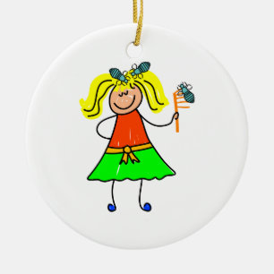 Head Lice Kid Ceramic Ornament