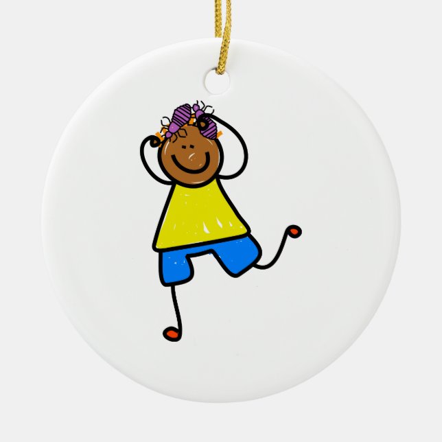 Head Lice Kid Ceramic Ornament (Front)