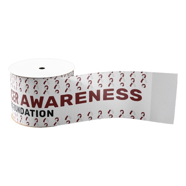 Head & Neck Cancer Awareness Pattern Ribbon Grosgrain Ribbon (Spool)