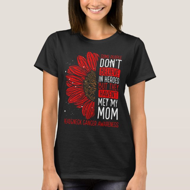 Head&Neck Cancer Awareness Ribbon Mom Warrior T-Shirt (Front)