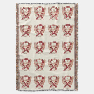 Head & Neck Cancer Awareness Ribbon Throw Blankets