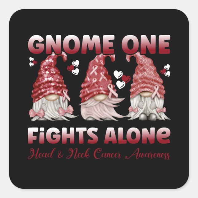 Head & Neck Cancer Burgundy Ribbon Square Sticker (Front)