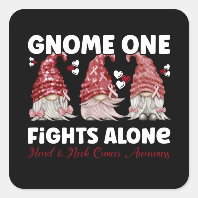 Head & Neck Cancer Burgundy Ribbon Square Sticker (Front)