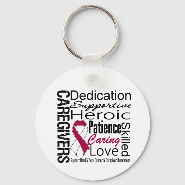 Head Neck Cancer Caregivers Collage Keychain (Front)