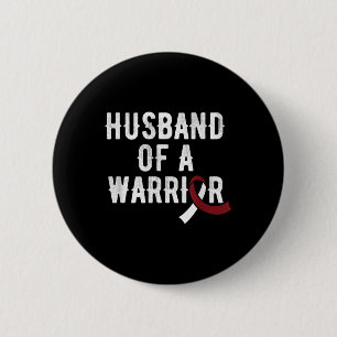 Head Neck Cancer Husband Burgundy Ribbon Awareness 2 Inch Round Button