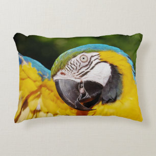 Head of a Blue and Yellow Macaw Accent Pillow