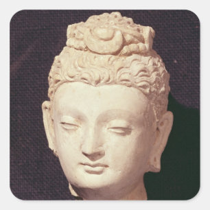 Head of a Buddha, Greco-Buddhist style Square Sticker
