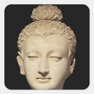 Head of a Buddha, Greco-Buddhist style Square Sticker