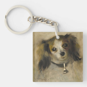Head of a Dog, 1870 (oil on canvas) Keychain