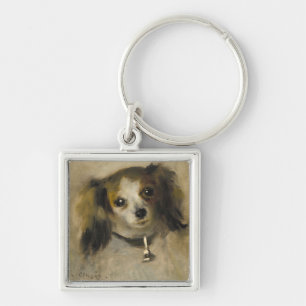 Head of a Dog, 1870 (oil on canvas) Keychain
