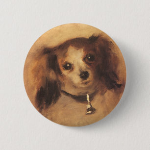 Head of a Dog by Pierre Renoir, Vintage Fine Art 2 Inch Round Button