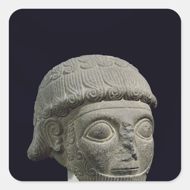 Head of a god, from Barak in Turkey Square Sticker (Front)