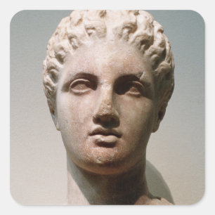 Head of a goddess, 4th century B.C. Square Sticker