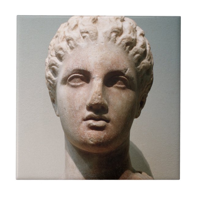 Head of a goddess, 4th century B.C. Tile (Front)