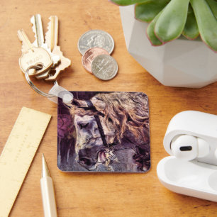 Head of a Horse by Giovanni Boldini, Vintage Art Keychain