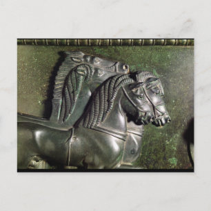 Head of a horse from a quadriga postcard