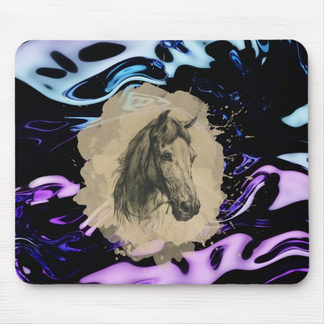 Head of a Horse Sketch Mouse Pad (Front)