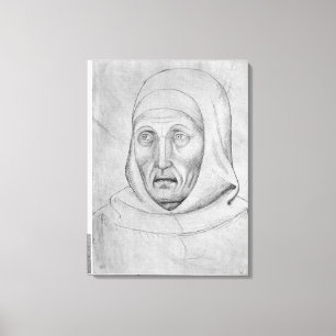 Head of a monk, from the The Vallardi Album Canvas Print