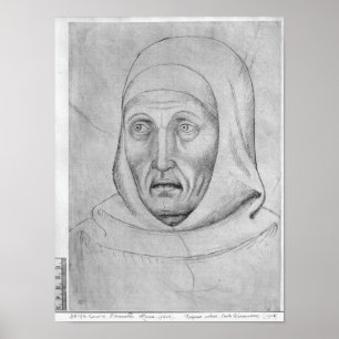 Head of a monk, from the The Vallardi Album Poster