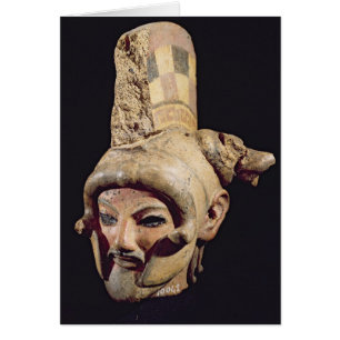 Head of a warrior wearing a helmet