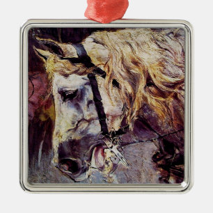 Head of a White Horse (by Giovanni Boldini) Metal Ornament