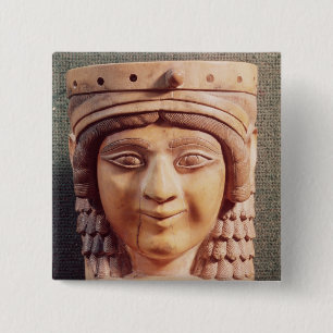 Head of a Woman, called the Lady of the Well 2 Inch Square Button