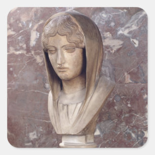 Head of a woman known as Aspasia of Miletos Square Sticker