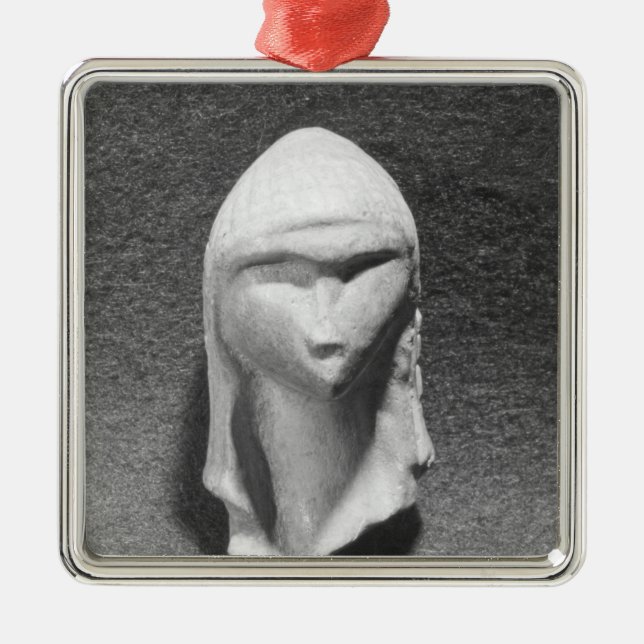Head of a Woman known as Venus of Brassempouy Metal Ornament (Front)