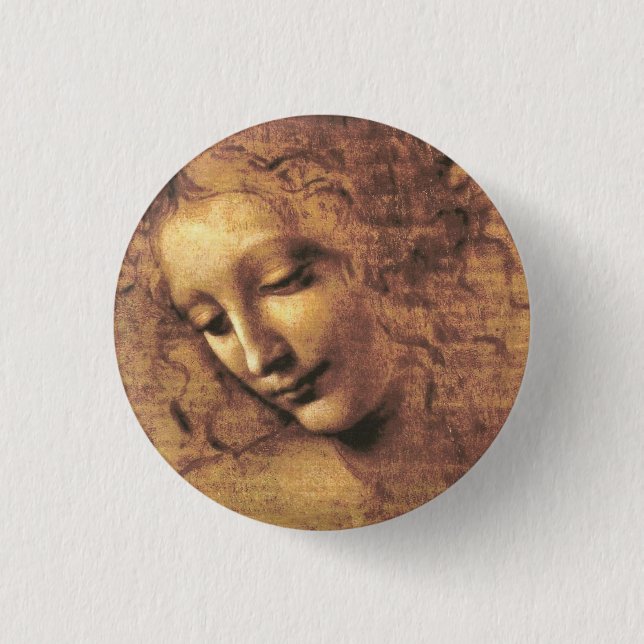 Head of a Woman La Scapigliata Leonardo Da Vinci 1 Inch Round Button (Front)