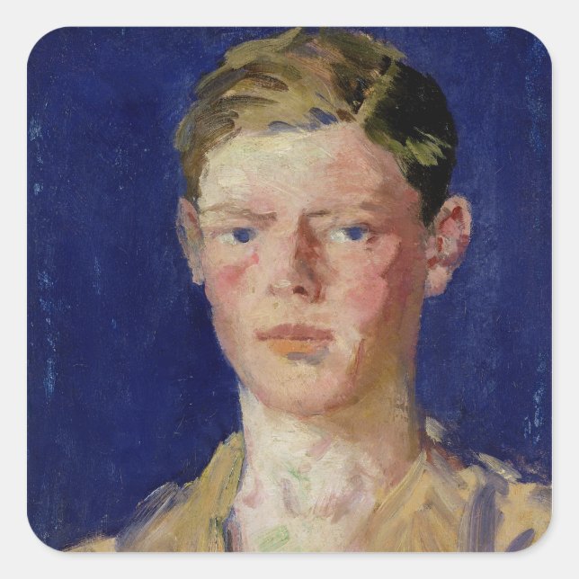 Head of a Young Man Square Sticker (Front)