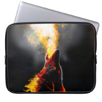 Head of Aggressive Fire Wolf