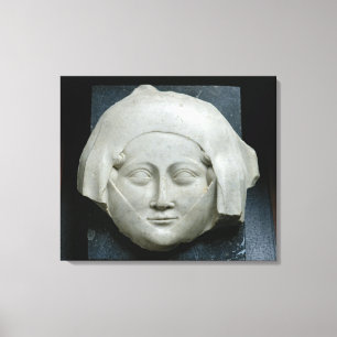 Head of an effigy of a woman canvas print
