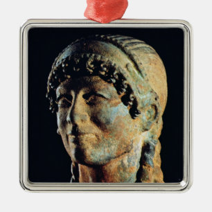 Head of an Etruscan Woman Metal Ornament