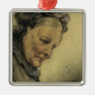 Head of an Old Lady Metal Ornament