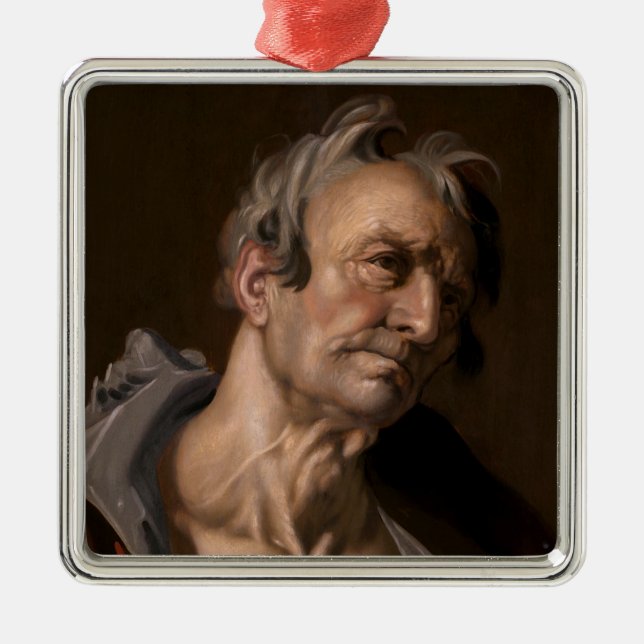Head of an Old Man by Abraham Bloemaert Metal Ornament (Front)